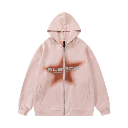 Spray Star | Zip Up Hoodie - Santo 