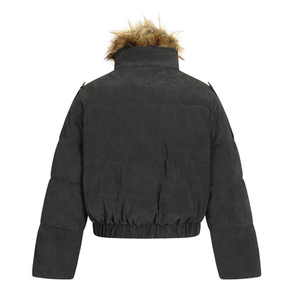 Nordic Trail | Faux Suede Puffer with Fur Lining