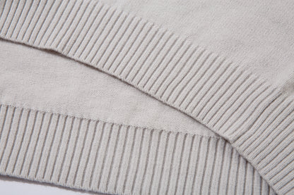 Varsity Button | Mock Neck Knit Sweater