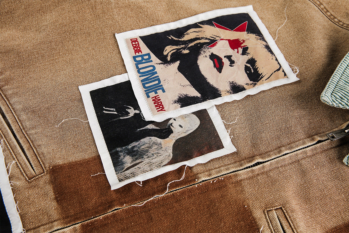 Punk Retro Collage Print | Distressed Heavy Jacket