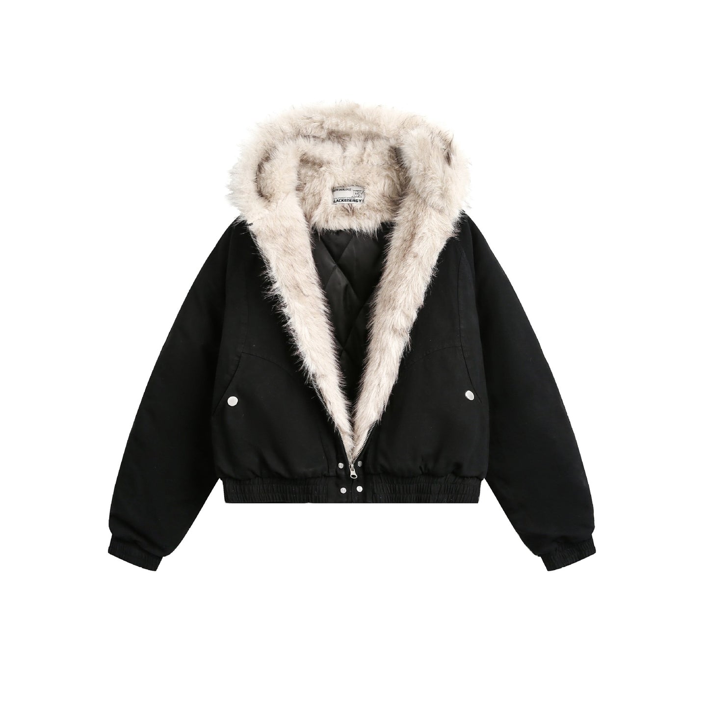 Spliced Fur | Hooded Quilted Jacket - Santo 