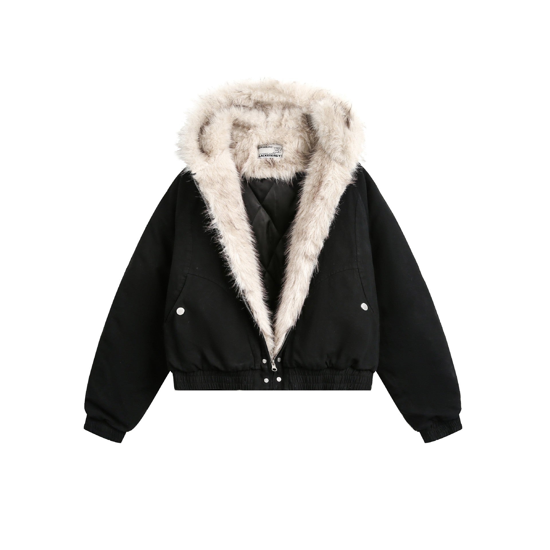 Spliced Fur | Hooded Quilted Jacket - Santo 