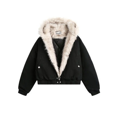 Spliced Fur | Hooded Quilted Jacket - Santo 