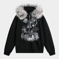 Gothic Fur Collar | Zip Up Hoodie - Santo 