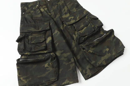 Multi-Pocket | Camouflage Cargo Shorts - Santo 