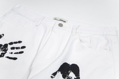 Handprint Graphic | White Street Jeans - Santo 