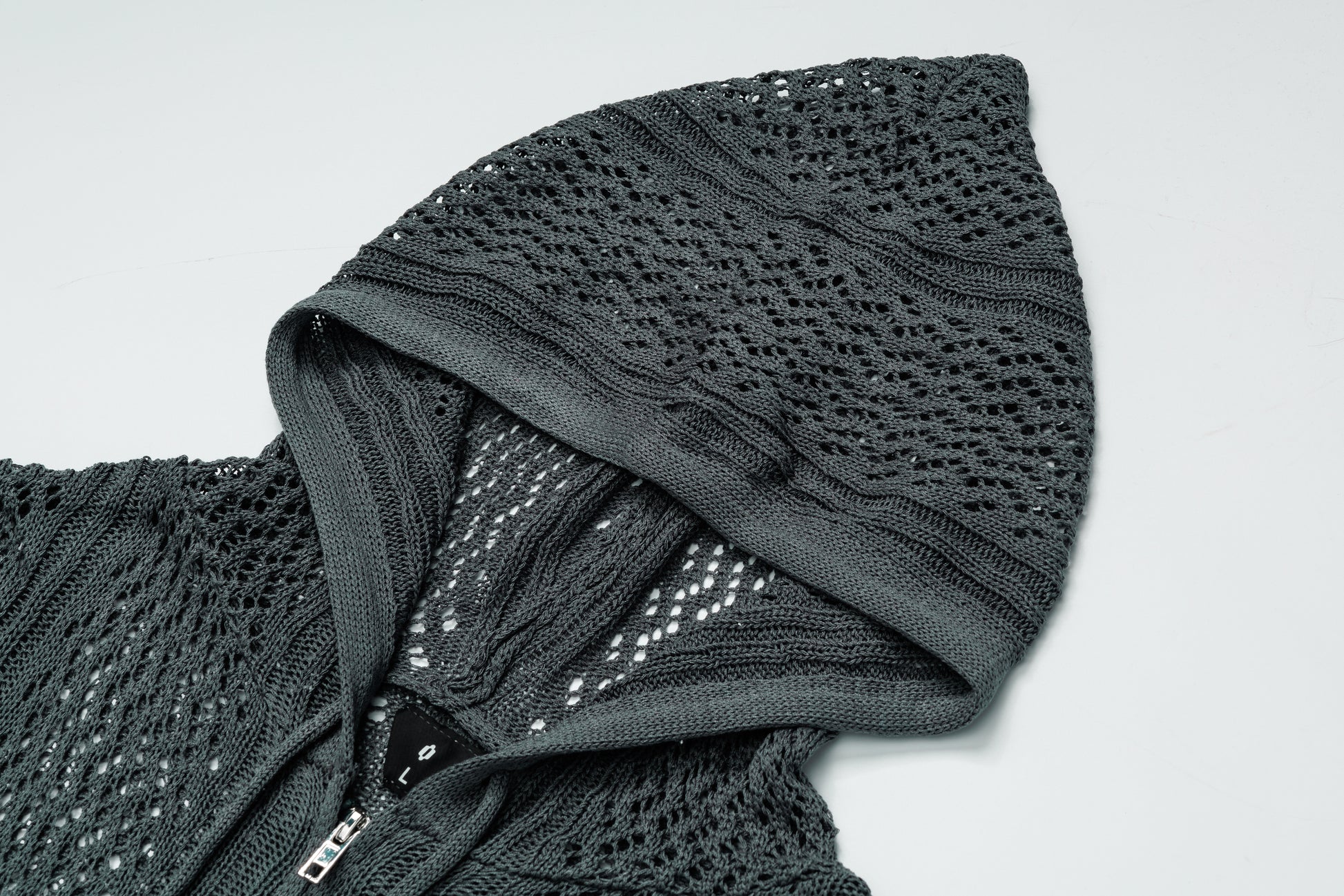 Crochet Mesh | Knit Zip Up Hoodie - Santo 