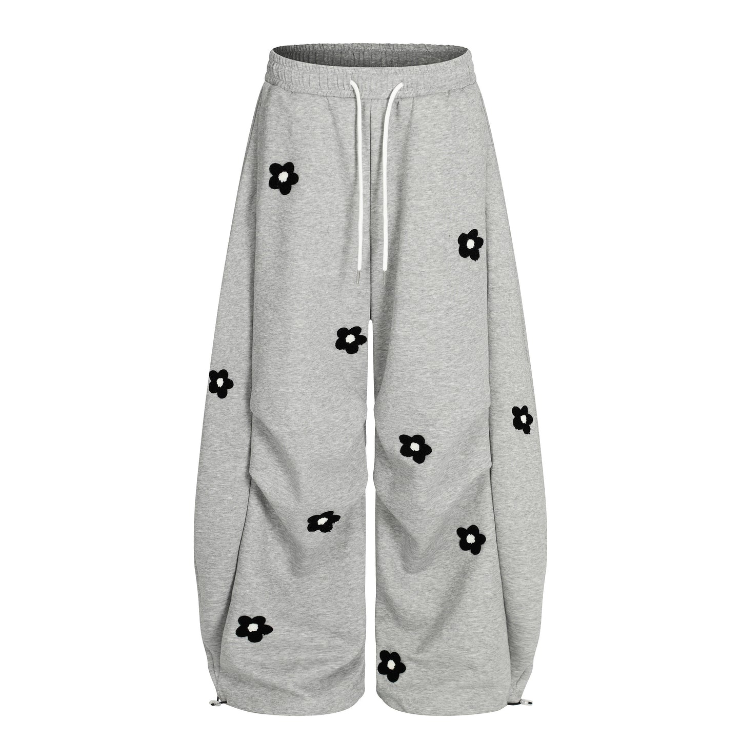 Petal Pockets | Floral Fleece Wide-Leg Pants