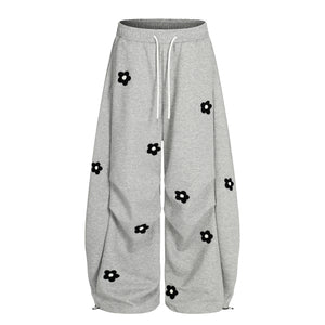 Petal Pockets | Floral Fleece Wide-Leg Pants