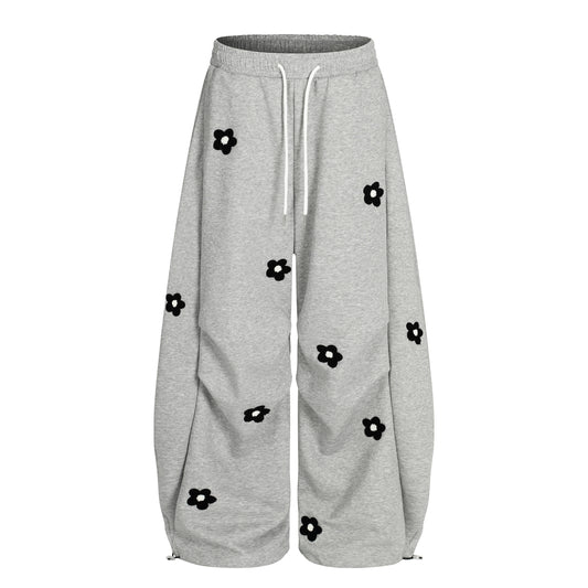 Petal Pockets | Floral Fleece Wide-Leg Pants