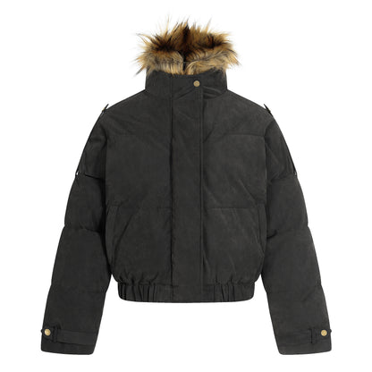 Nordic Trail | Faux Suede Puffer with Fur Lining