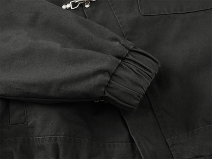 Asymmetric Clasp Front | Metal Button Jacket