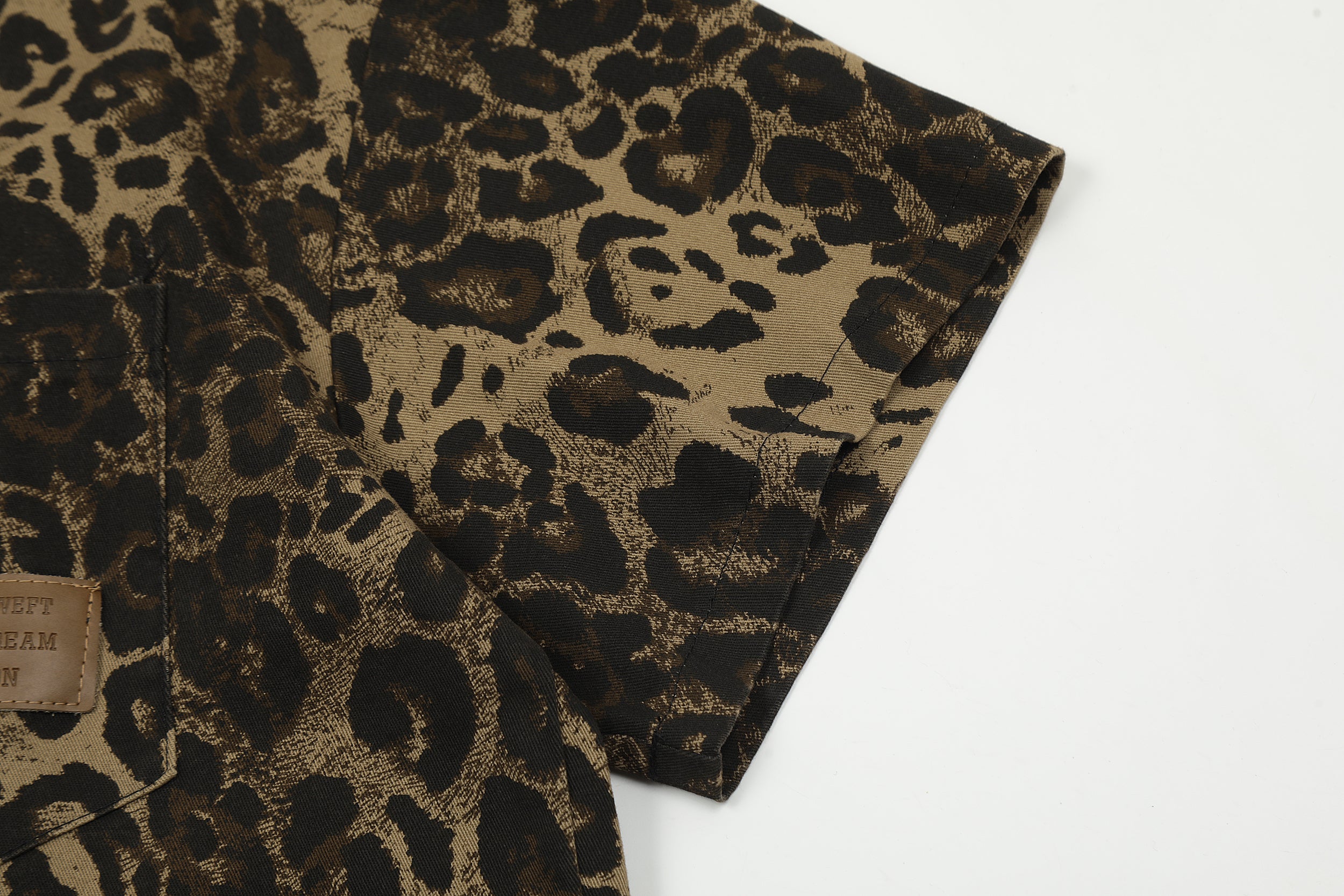 "Leather Label Leopard Print" Polo T Shirt - Santo 