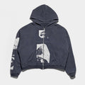 Vintage Patch Graphic | Washed Zip Up Hoodie - Santo 