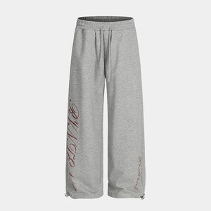 Goth Letter Rhinestone | Drawstring Sweatpants - Santo 