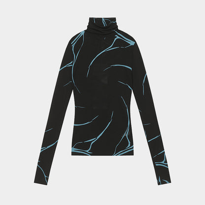 Abstract Line Graphic | Turtleneck Sweatshirt - Santo 