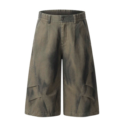 Washed Cargo | Wide-Leg Shorts - Santo 