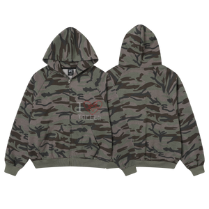 Rhinestone Camo | Zip-Up Hoodie - Santo 