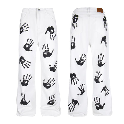 Handprint Graphic | White Street Jeans - Santo 