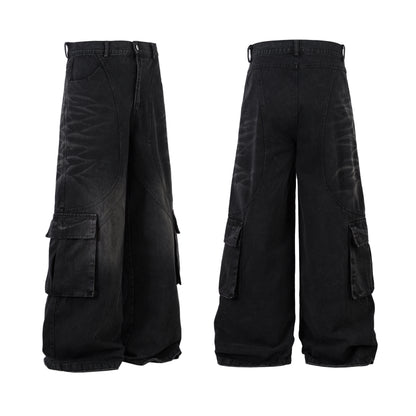 Distressed Multi-Pocket | Washed Jeans - Santo 