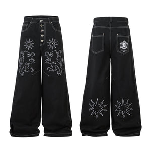 Royal Sigil Embroidery | Denim Jeans - Santo 