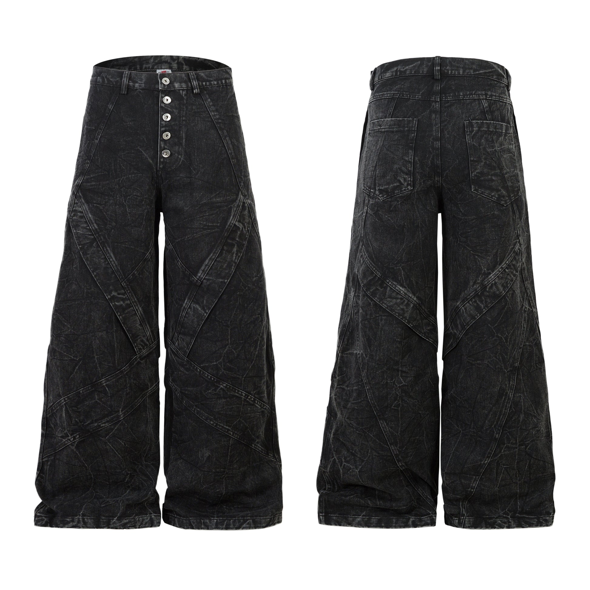 Crinkle Washed Structure | Baggy Jeans - Santo 