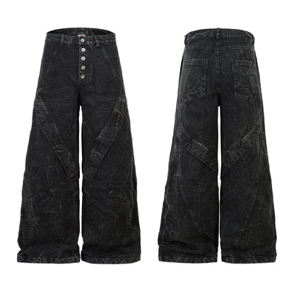 Crinkle Washed Structure | Baggy Jeans - Santo 