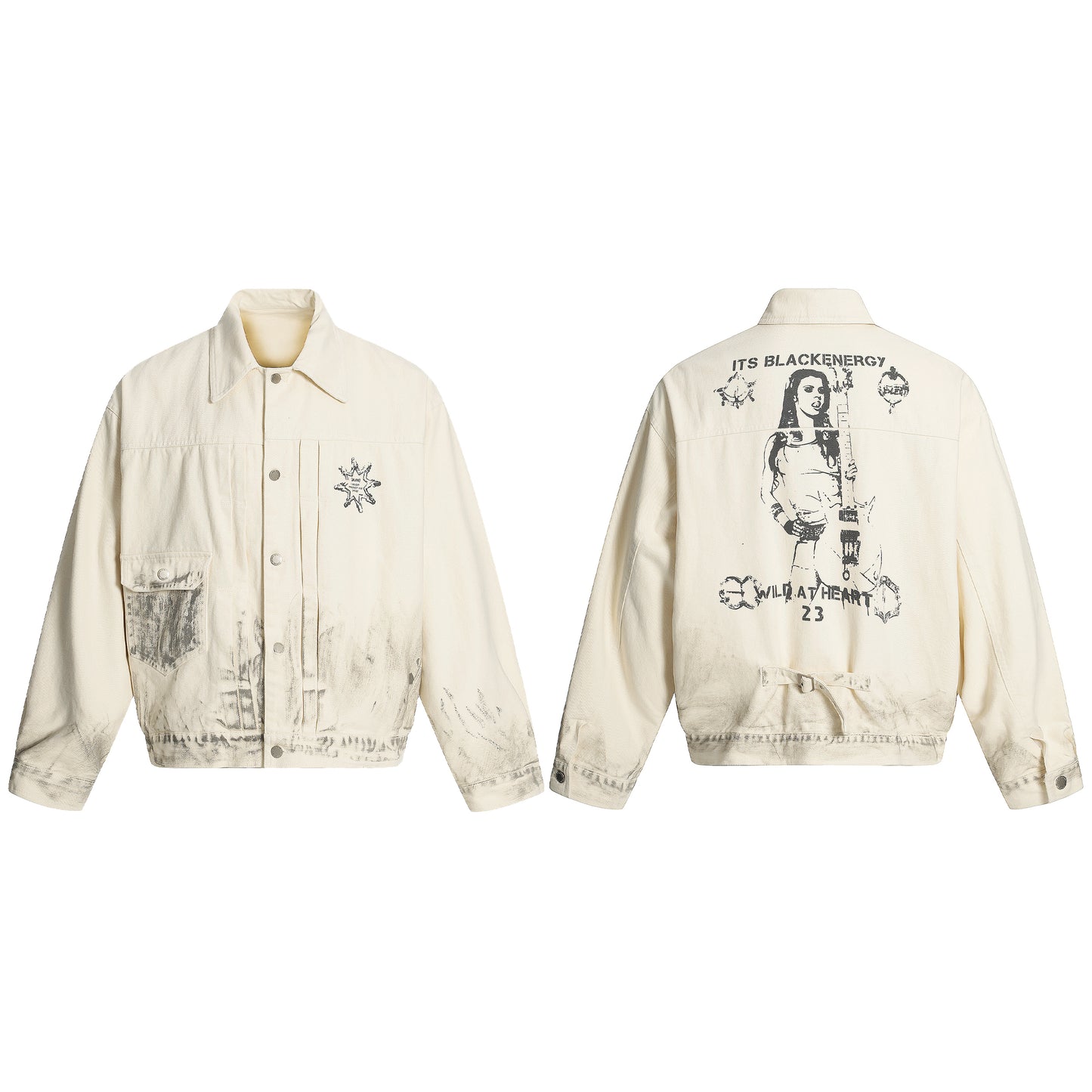 Distressed Washed Graphic | Street Jacket - Santo 