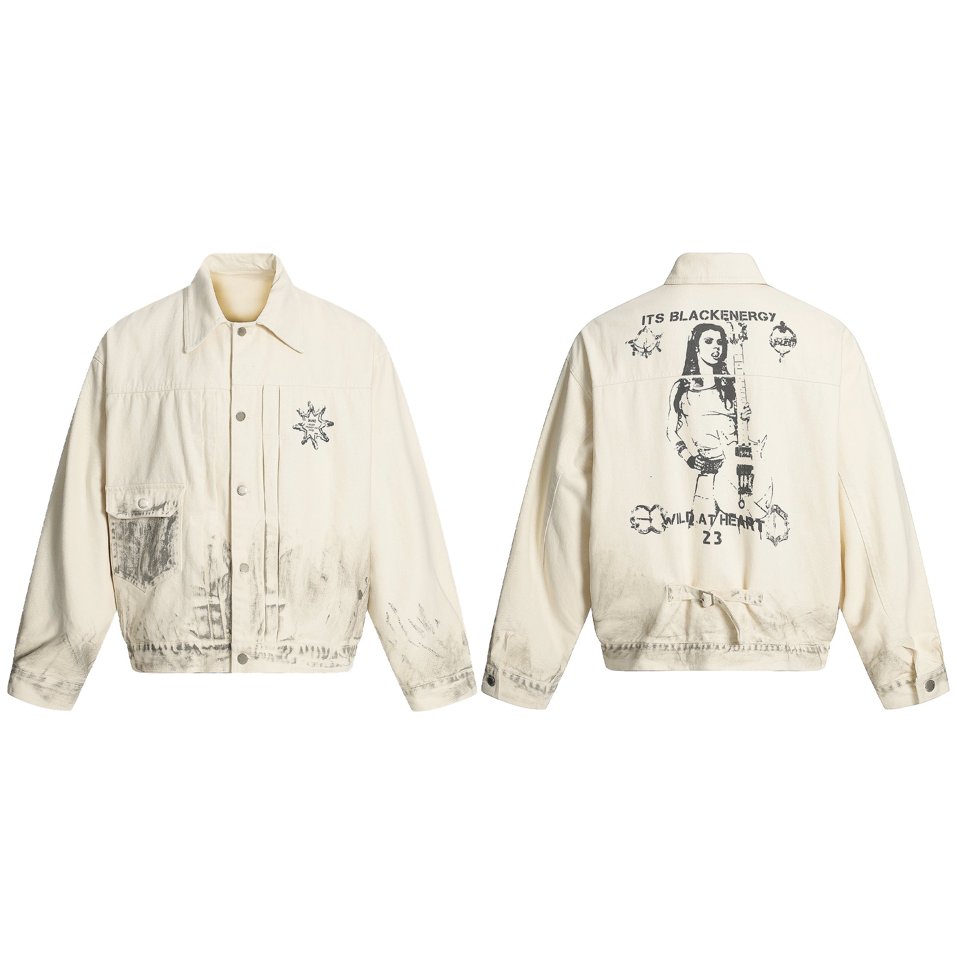 Distressed Washed Graphic | Street Jacket - Santo 