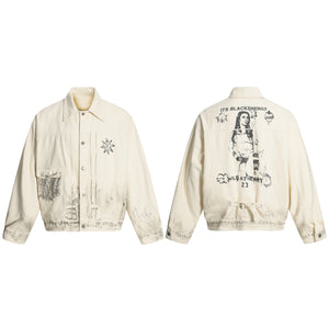 Distressed Washed Graphic | Street Jacket - Santo 