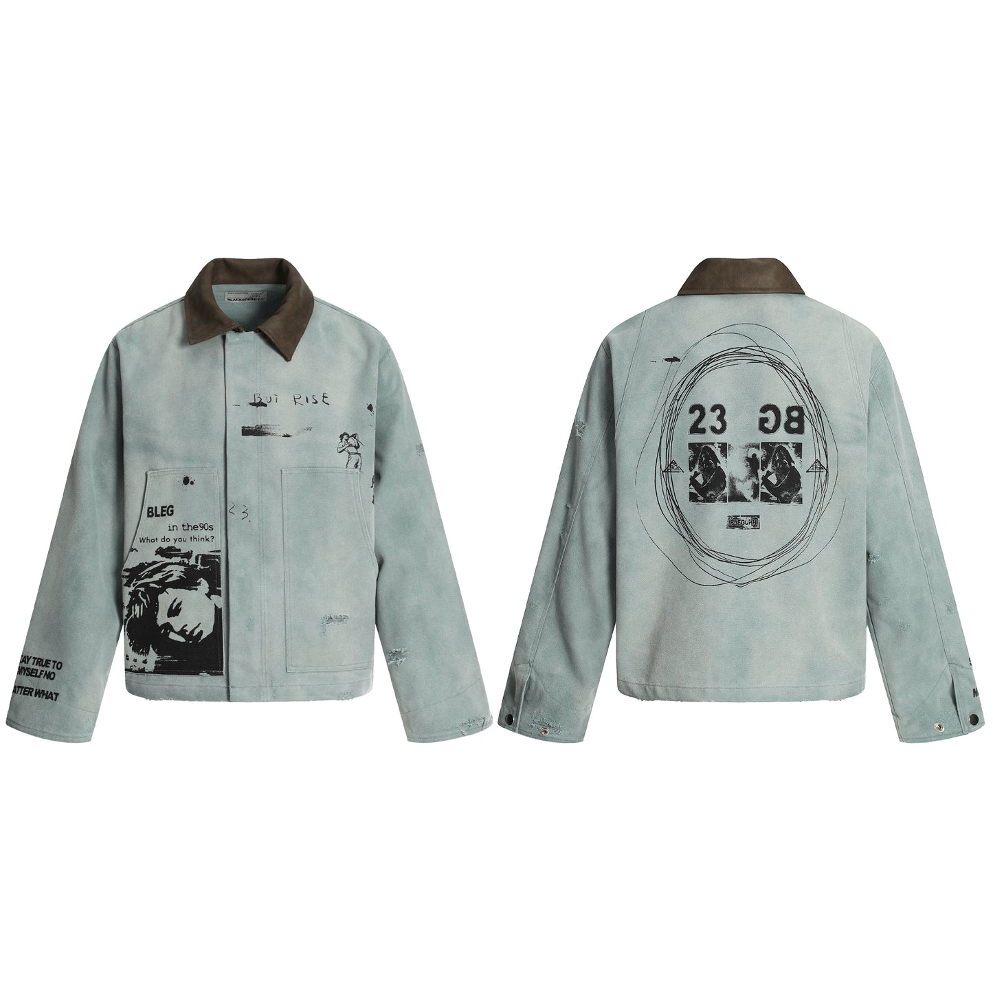 Retro Sketch Print | Detroit Jacket - Santo 