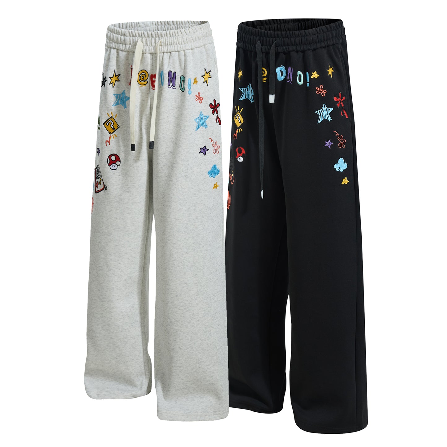 Cartoon Patch Decor | Loose Sweatpants - Santo 