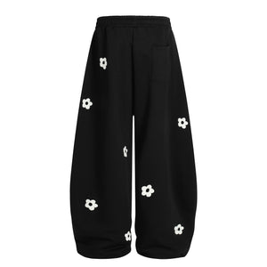 Petal Pockets | Floral Fleece Wide-Leg Pants
