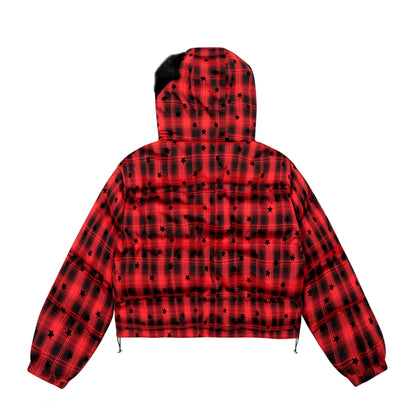 Plaid Spark | Star-Print Cropped Hoodie