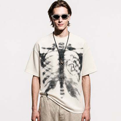 X-Ray Skeleton Graphic Waffle T-Shirt