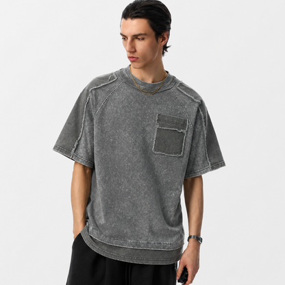 Exposed Seam Washed T Shirt