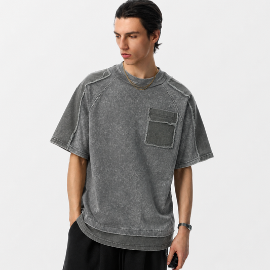 Exposed Seam Washed T Shirt