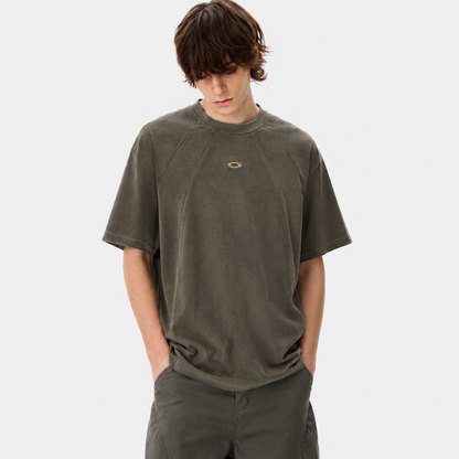 Suede Panel Raglan T-Shirt