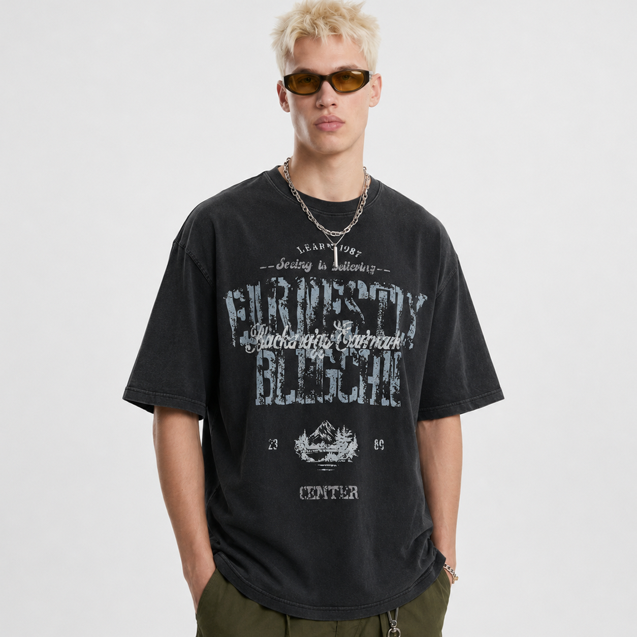 Vintage Washed Mountain Graphic T-Shirt