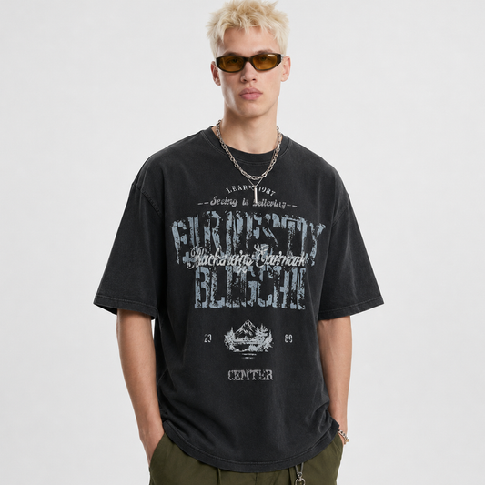 Vintage Washed Mountain Graphic T-Shirt