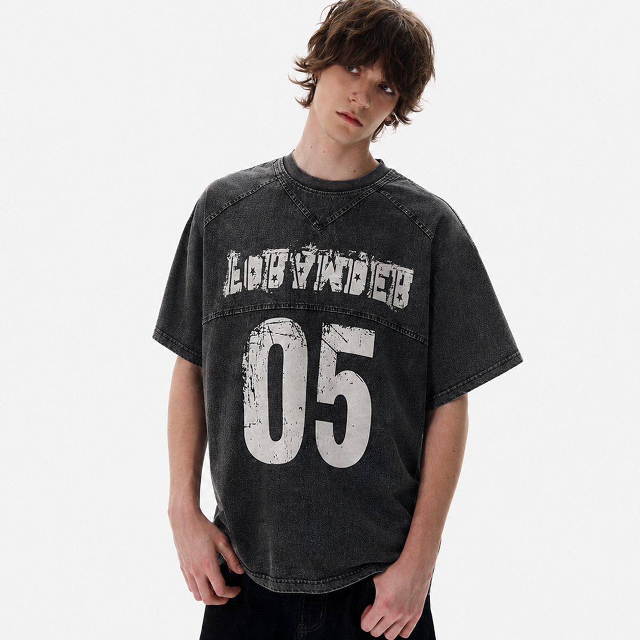 Vintage Acid Wash Number 05 Football T-Shirt - Santo 