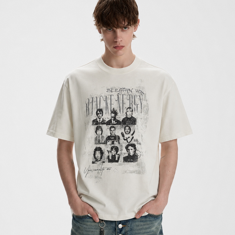 Oversized Gothic Graphic Print T-Shirt - Santo 