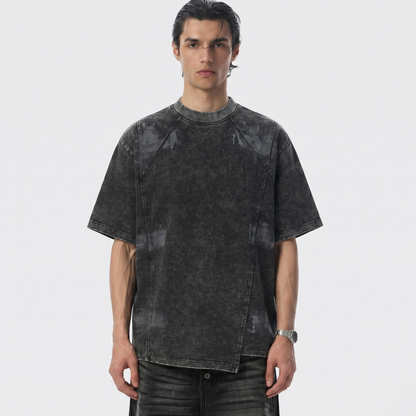 Vintage Washed Panel Seam Oversized T-Shirt - Santo 
