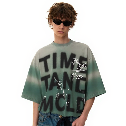 Spray Graphic Print | Oversized T-Shirt - Santo 
