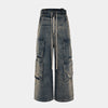 Wide Leg Multi-Pocket Straight | Loose Jeans