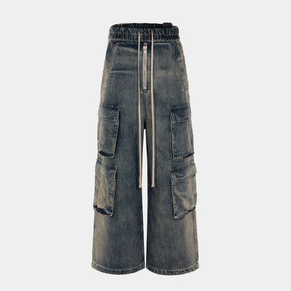 Wide Leg Multi-Pocket Straight | Loose Jeans - Santo 