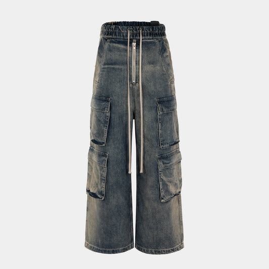 Wide Leg Multi-Pocket Straight | Loose Jeans - Santo 