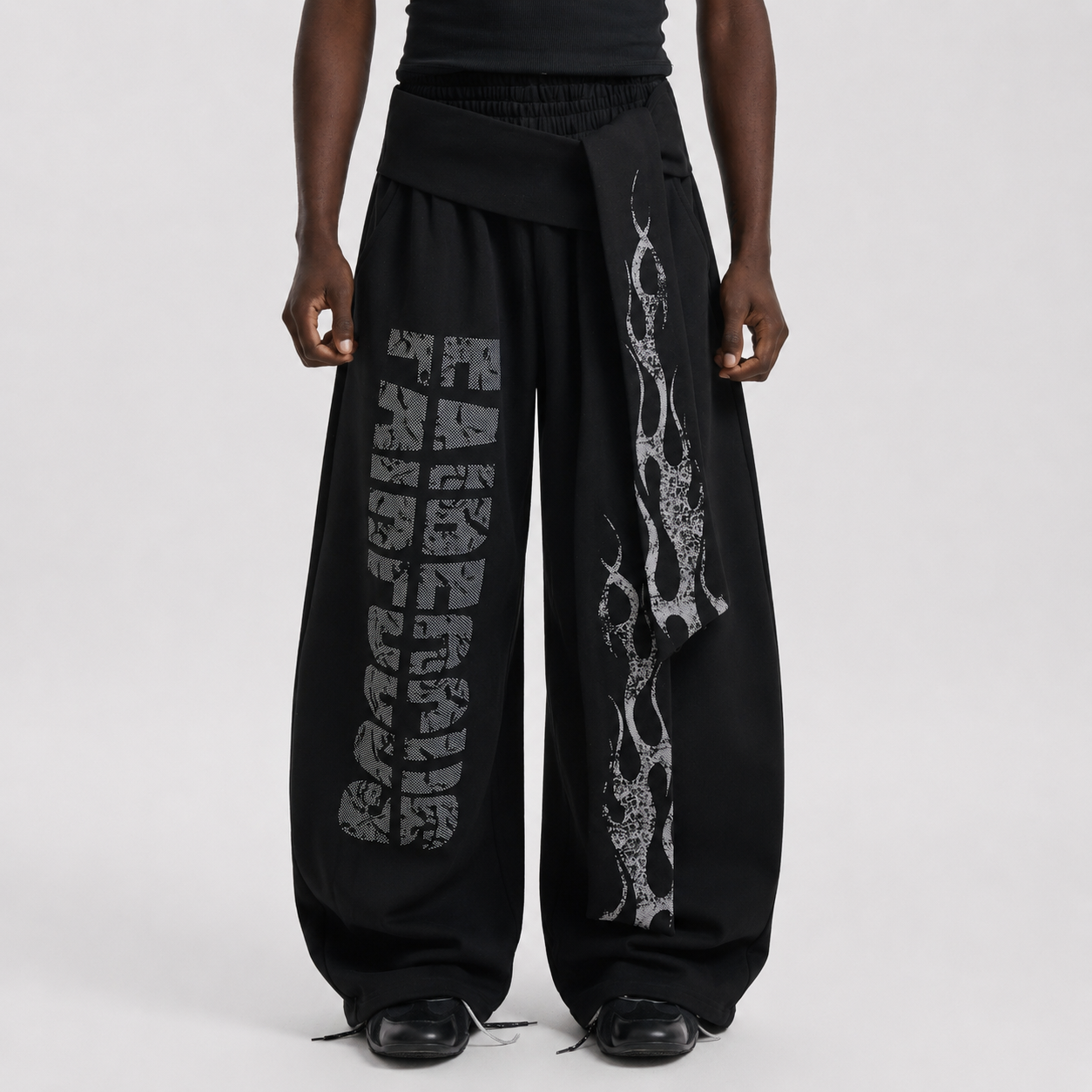 Dark Street Letter Flame Sweatpants