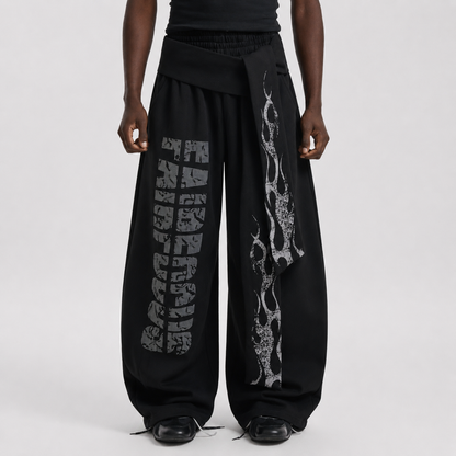 Dark Street Letter Flame Sweatpants