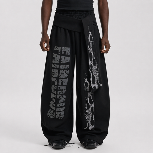 Dark Street Letter Flame Sweatpants